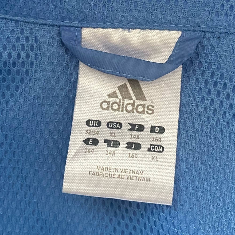 Vintage Adidas light blue and white full zip windbreaker - Picture 6 of 9